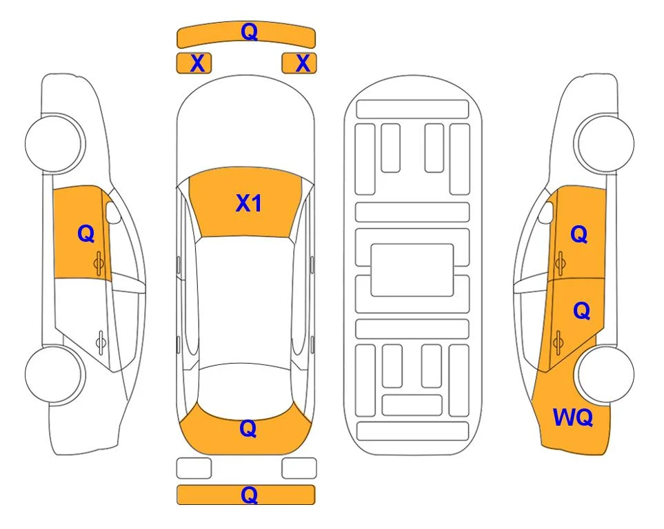 Body diagram with the marks of Lotte Auto Auction