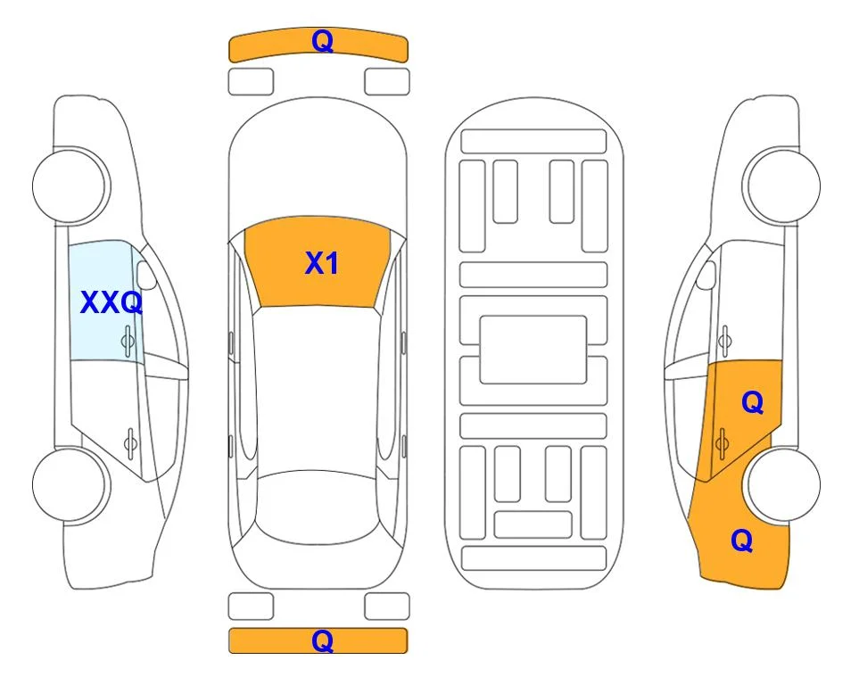 Body diagram with the marks of Lotte Auto Auction
