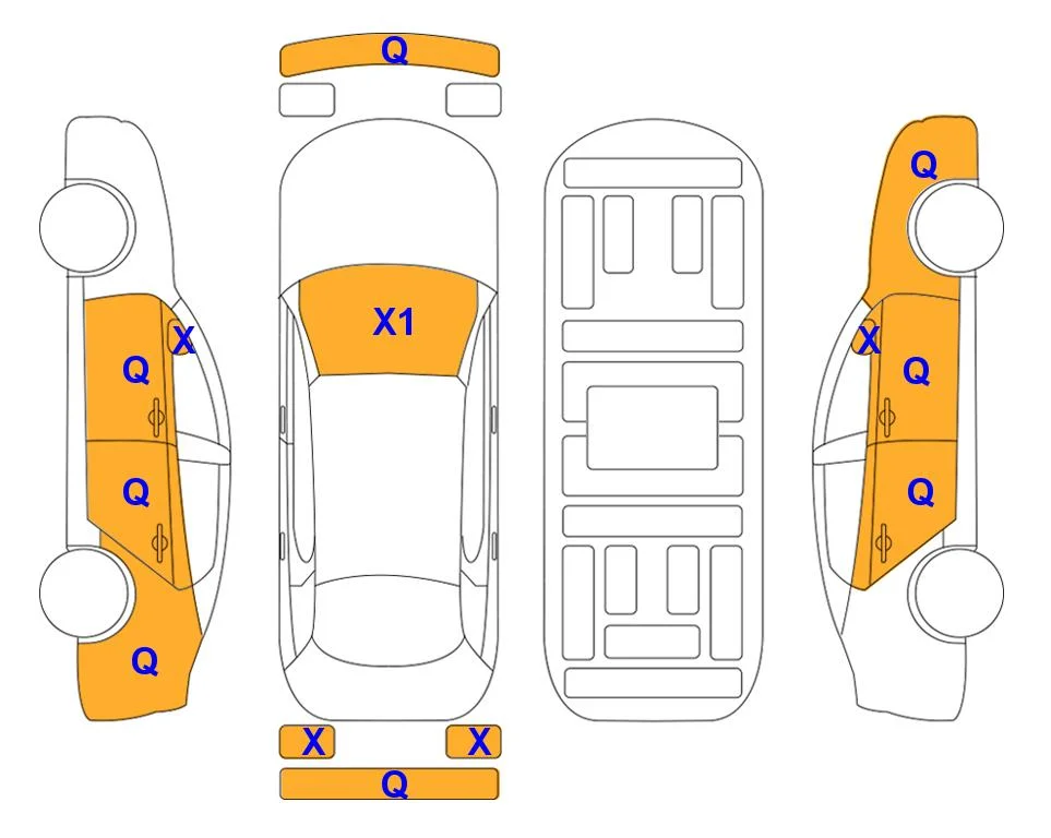 Схема кузова с отметками аукциона Lotte Auto Auction