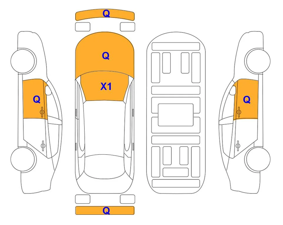 Схема кузова с отметками аукциона Lotte Auto Auction