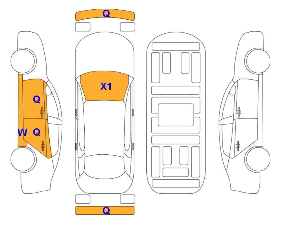 Body diagram with the marks of Lotte Auto Auction
