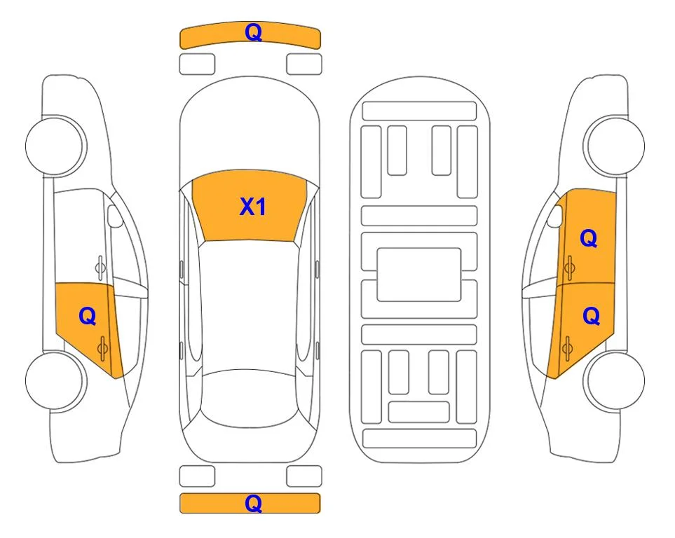 Схема кузова с отметками аукциона Lotte Auto Auction