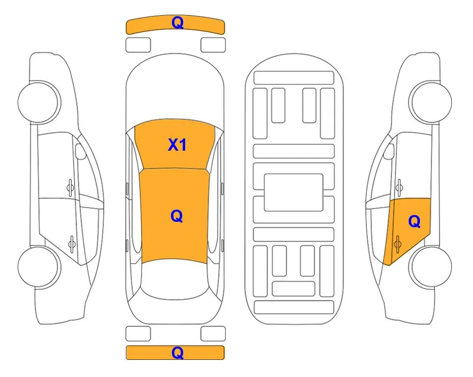 Body diagram with the marks of Lotte Auto Auction