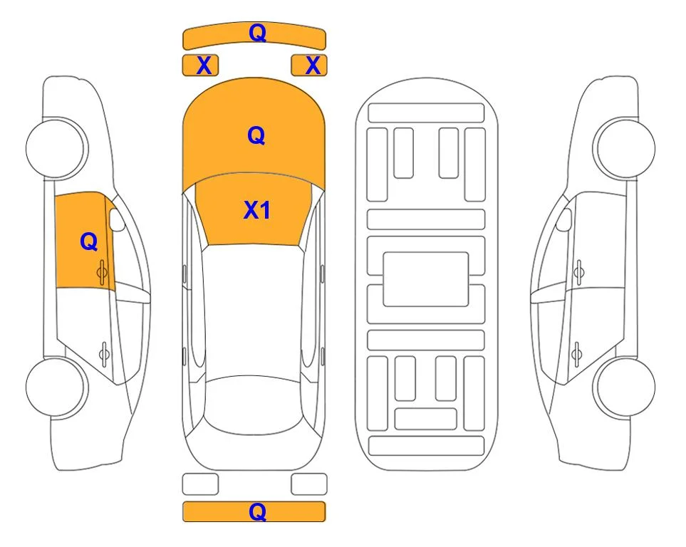Схема кузова с отметками аукциона Lotte Auto Auction