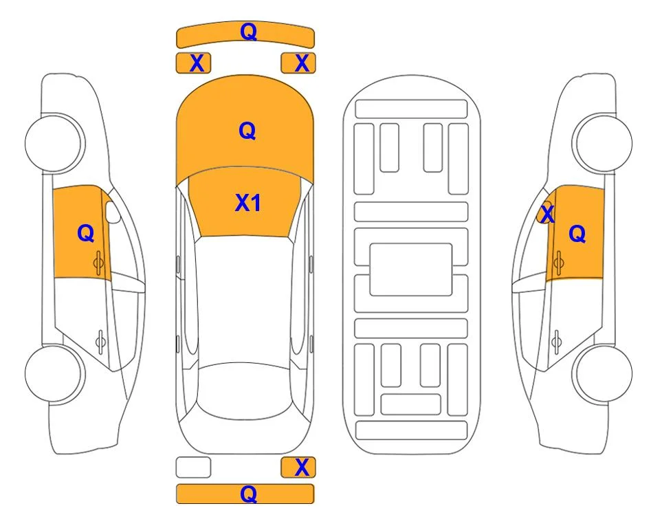 Body diagram with the marks of Lotte Auto Auction