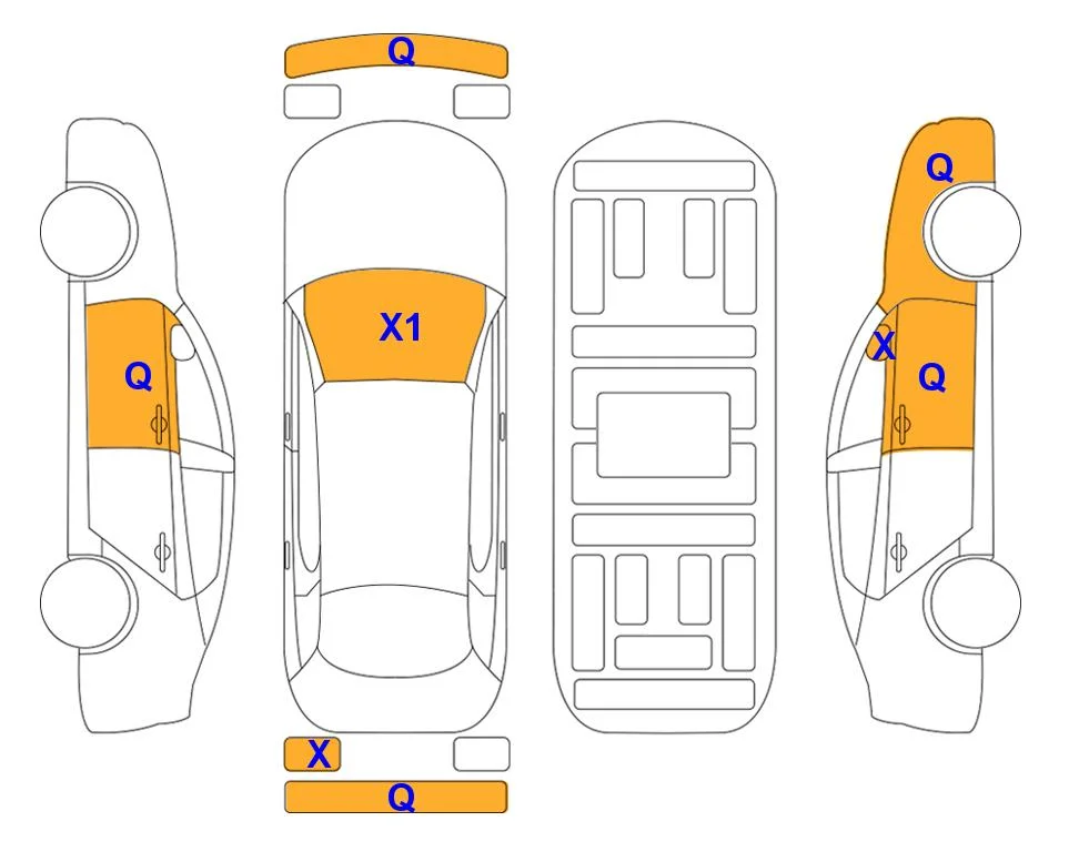Body diagram with the marks of Lotte Auto Auction