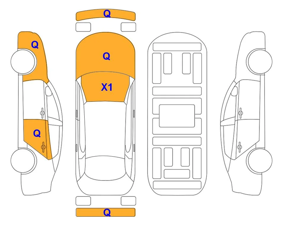 Схема кузова с отметками аукциона Lotte Auto Auction