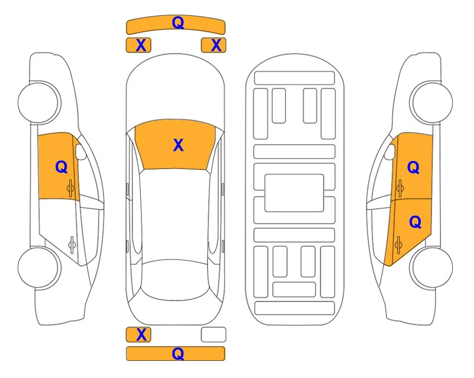Body diagram with the marks of Lotte Auto Auction