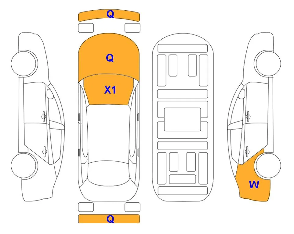 Схема кузова с отметками аукциона Lotte Auto Auction