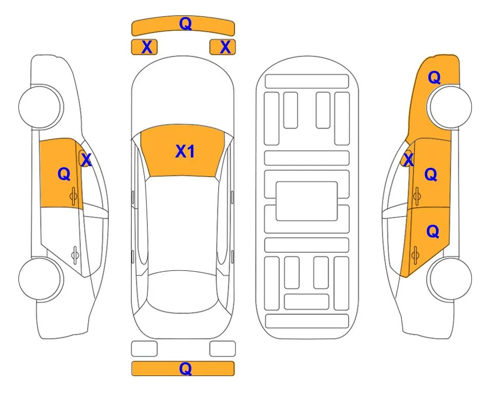 Body diagram with the marks of Lotte Auto Auction