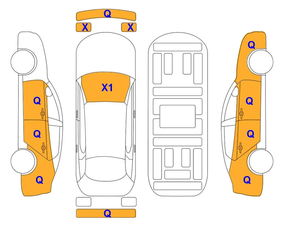 Body diagram with the marks of Lotte Auto Auction