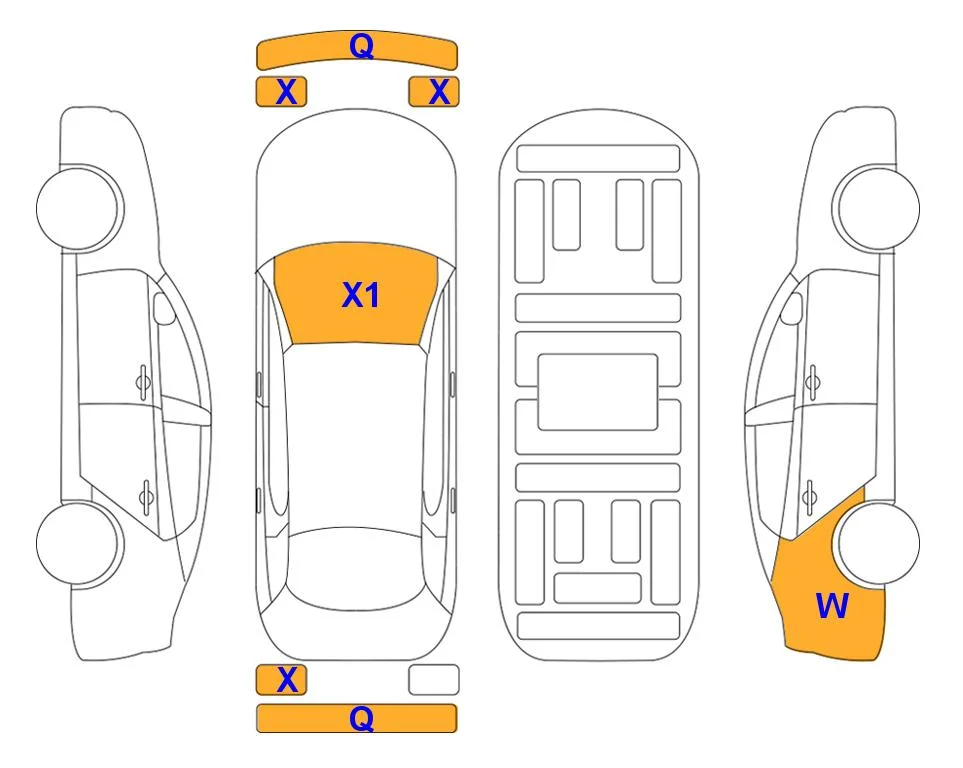 Схема кузова с отметками аукциона Lotte Auto Auction