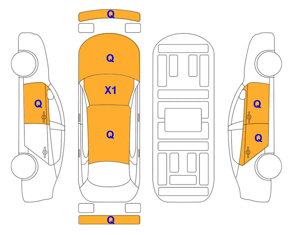 Схема кузова с отметками аукциона Lotte Auto Auction