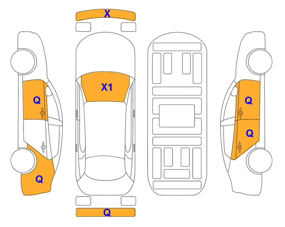 Схема кузова с отметками аукциона Lotte Auto Auction