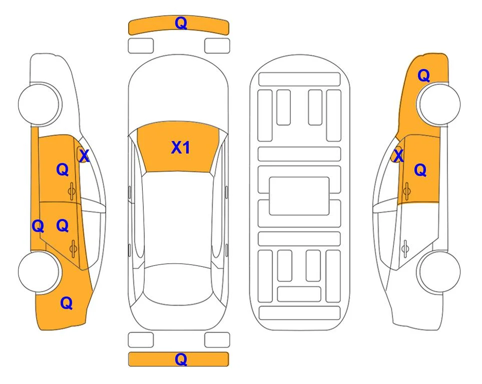 Body diagram with the marks of Lotte Auto Auction