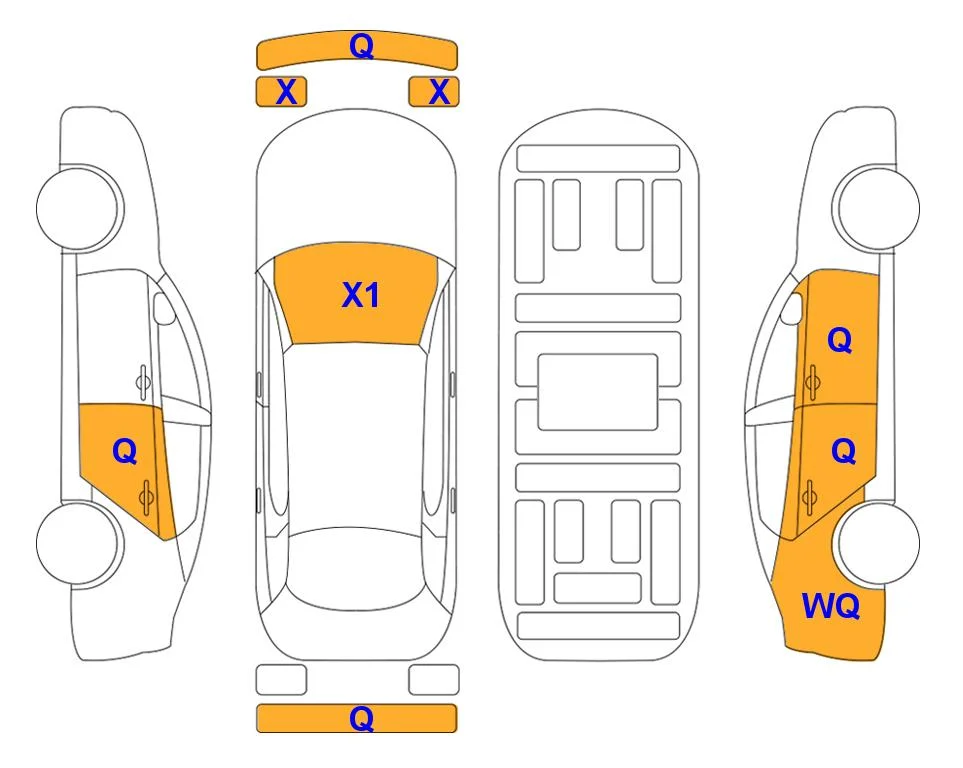 Body diagram with the marks of Lotte Auto Auction