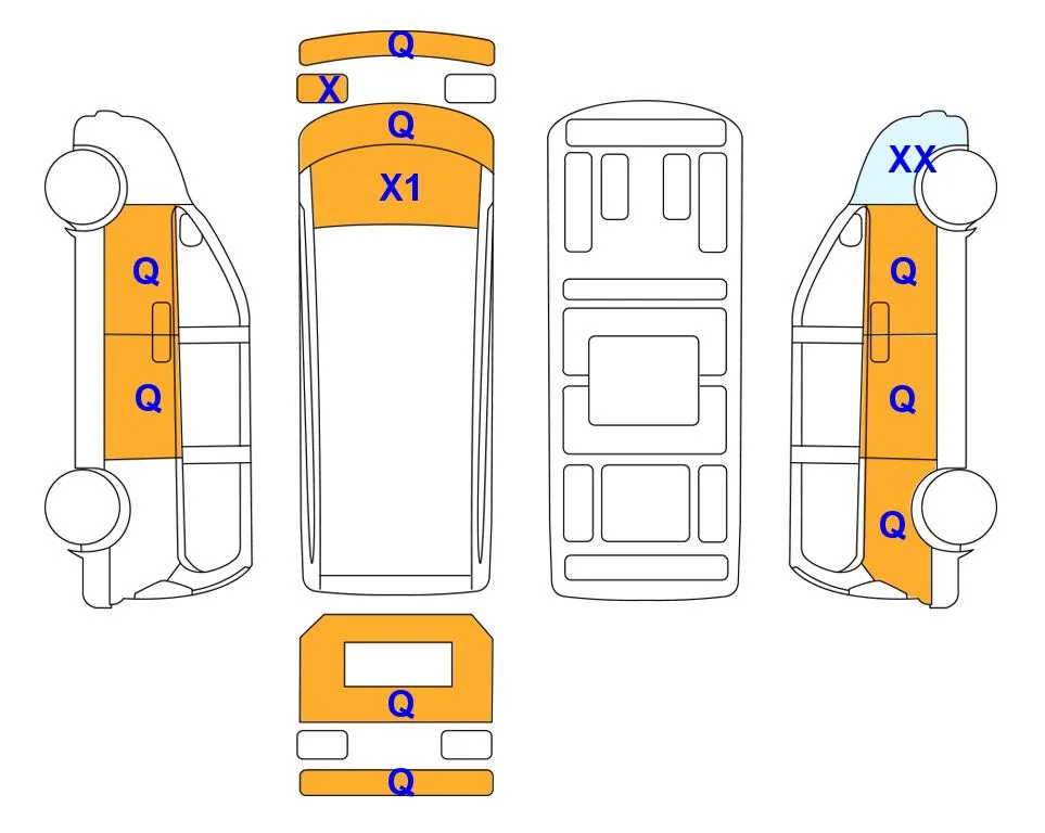 Body diagram with the marks of Lotte Auto Auction