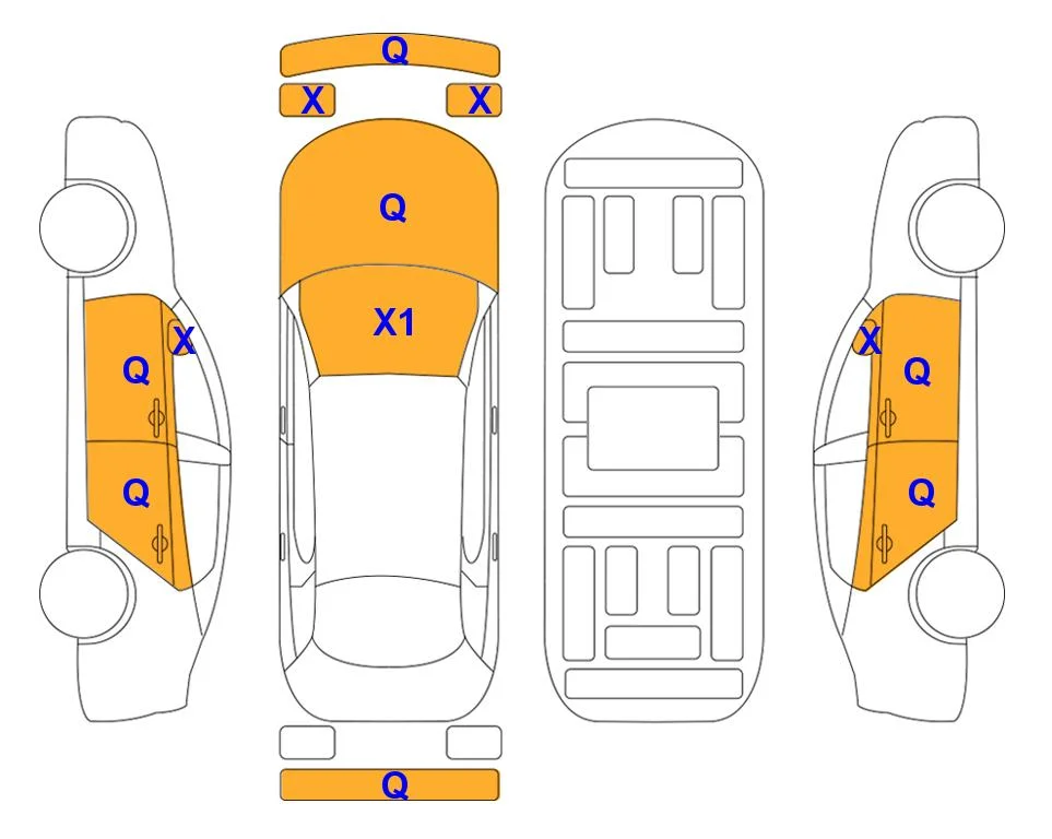 Схема кузова с отметками аукциона Lotte Auto Auction