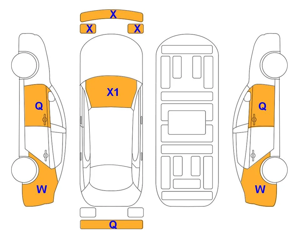 Body diagram with the marks of Lotte Auto Auction