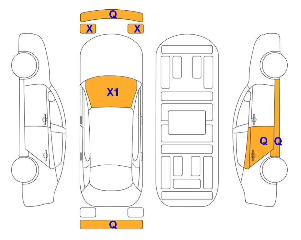 Body diagram with the marks of Lotte Auto Auction
