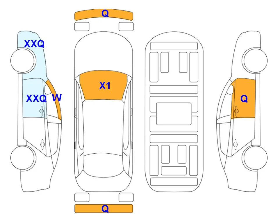 Body diagram with the marks of Lotte Auto Auction
