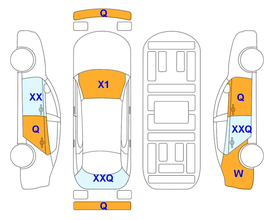 Схема кузова с отметками аукциона Lotte Auto Auction