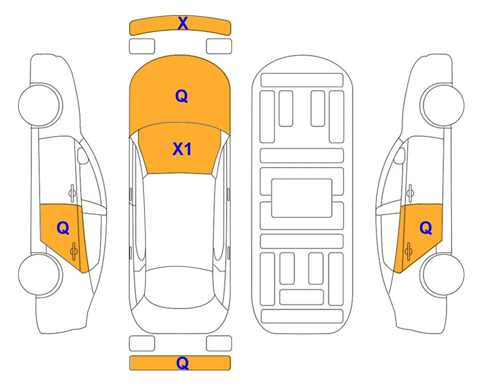 Схема кузова с отметками аукциона Lotte Auto Auction