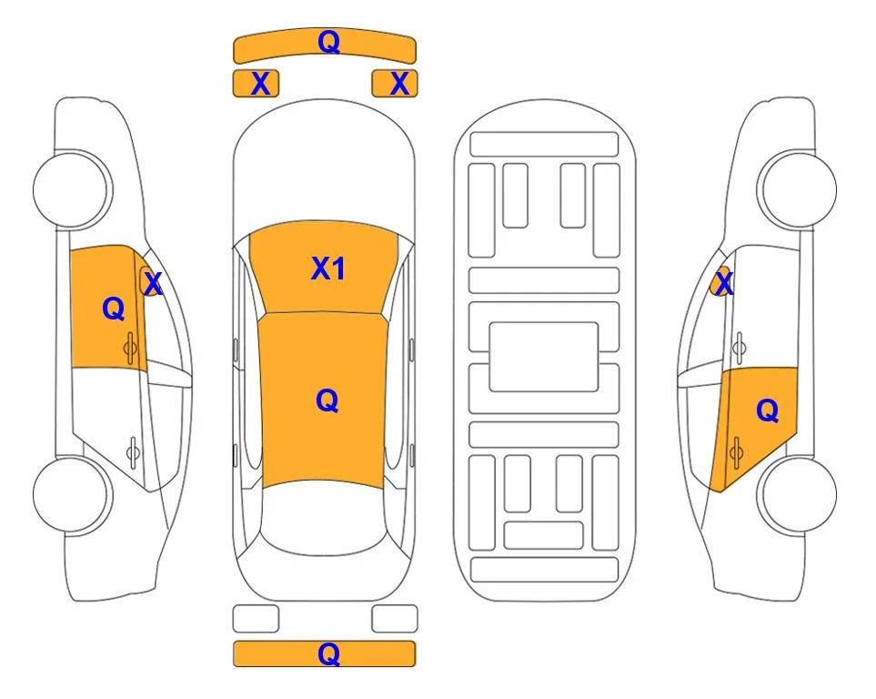 Схема кузова с отметками аукциона Lotte Auto Auction