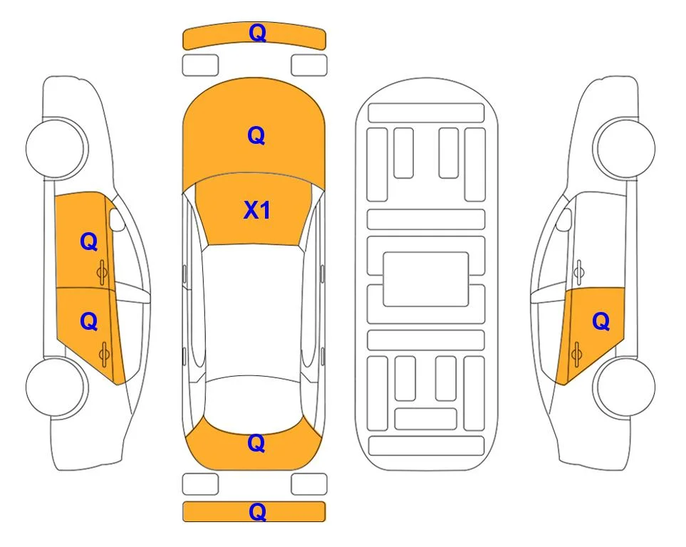 Схема кузова с отметками аукциона Lotte Auto Auction