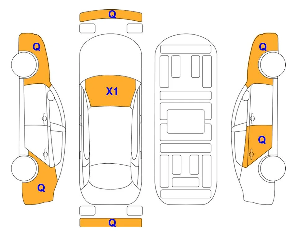 Схема кузова с отметками аукциона Lotte Auto Auction