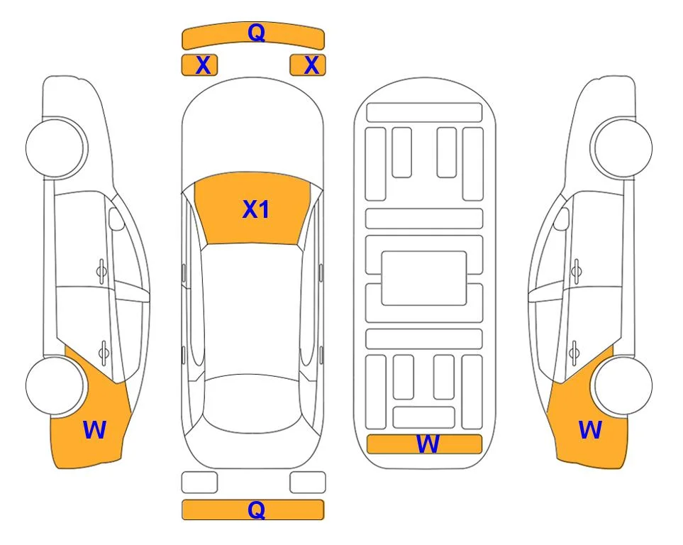 Схема кузова с отметками аукциона Lotte Auto Auction