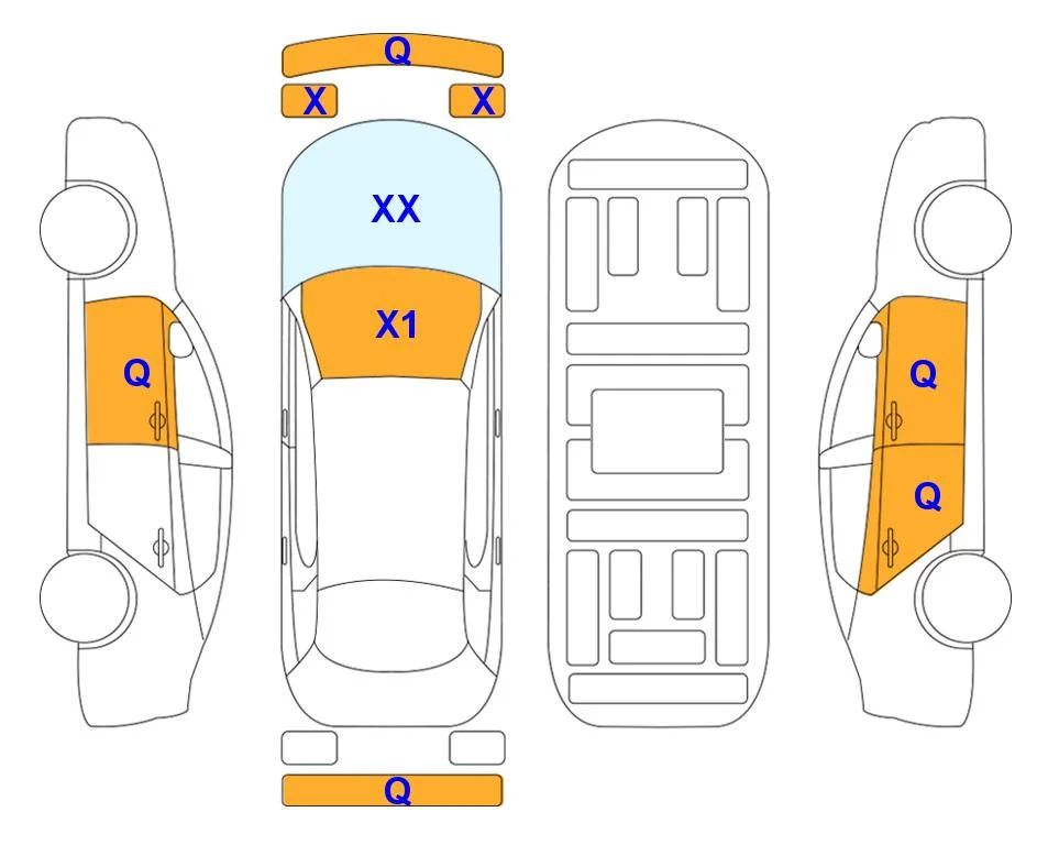 Схема кузова с отметками аукциона Lotte Auto Auction