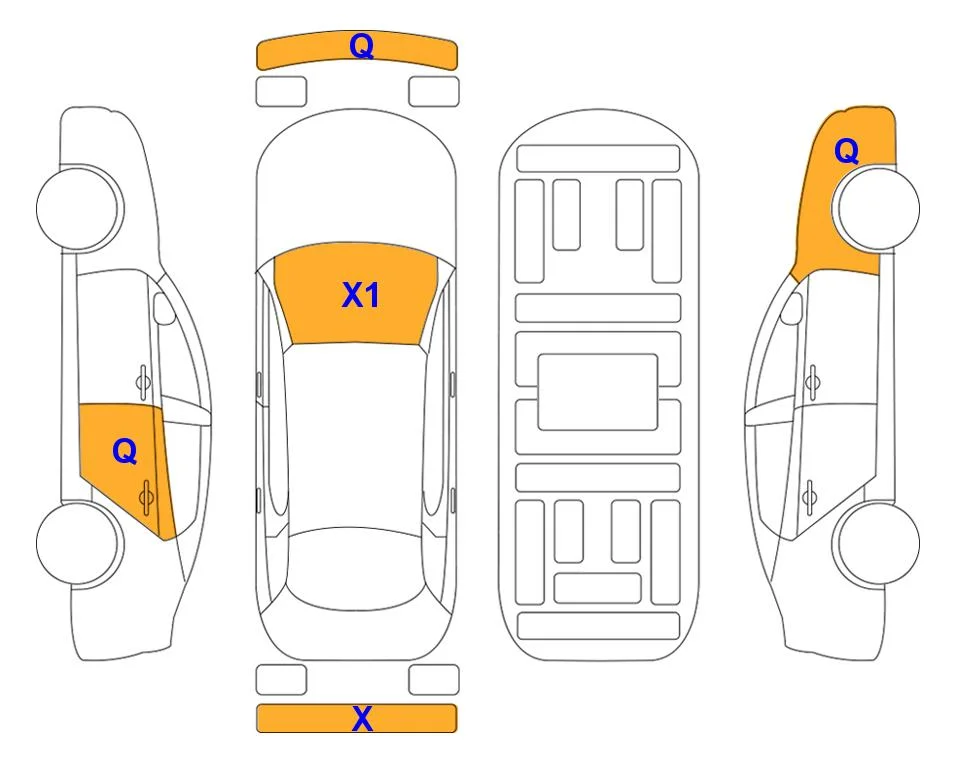 Body diagram with the marks of Lotte Auto Auction