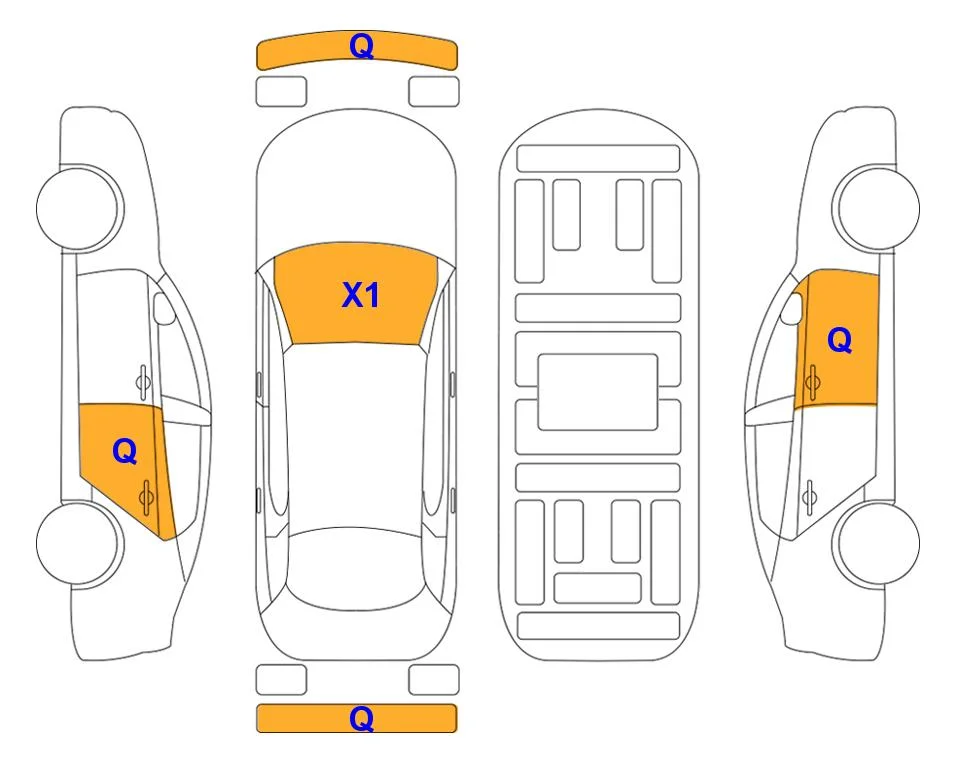 Схема кузова с отметками аукциона Lotte Auto Auction
