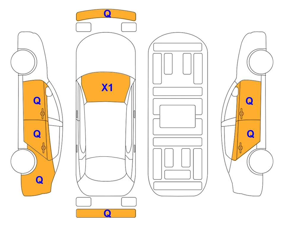 Схема кузова с отметками аукциона Lotte Auto Auction