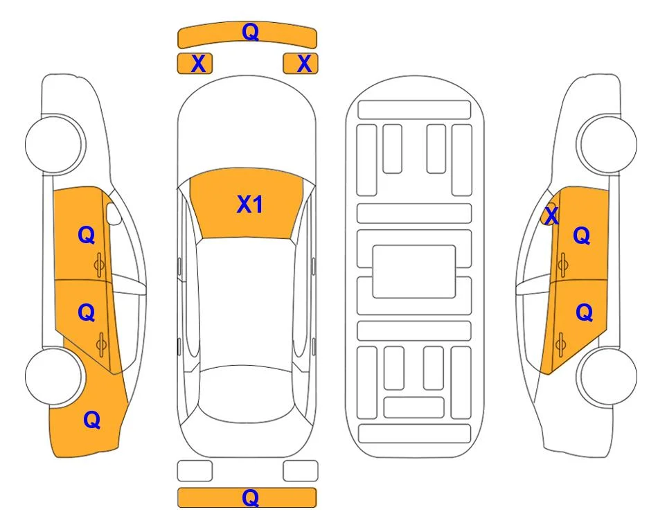 Схема кузова с отметками аукциона Lotte Auto Auction