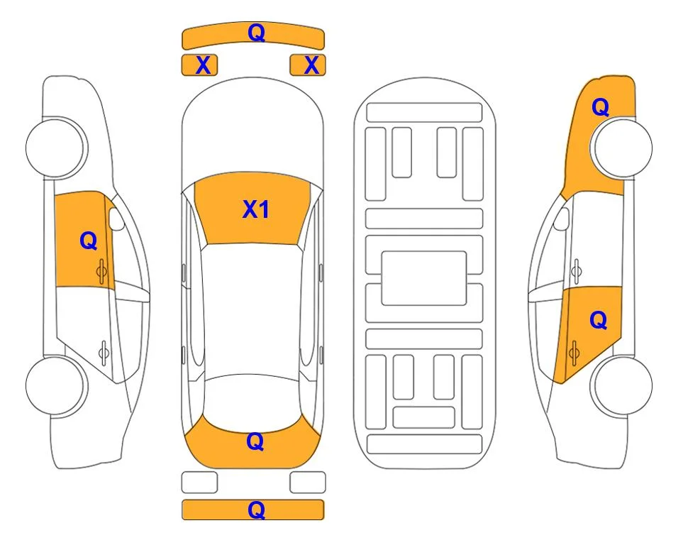 Схема кузова с отметками аукциона Lotte Auto Auction