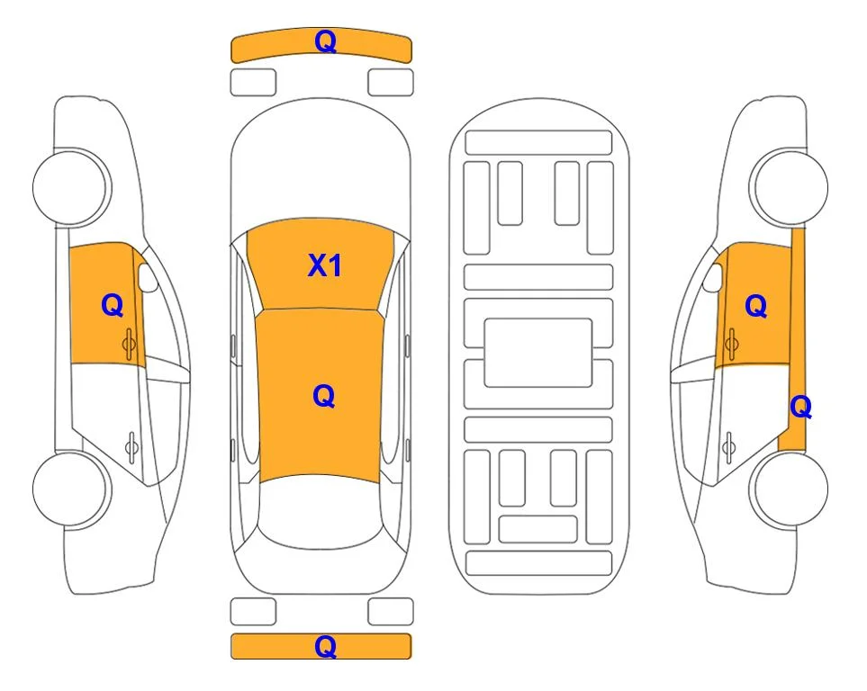 Body diagram with the marks of Lotte Auto Auction