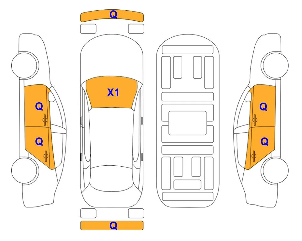 Схема кузова с отметками аукциона Lotte Auto Auction