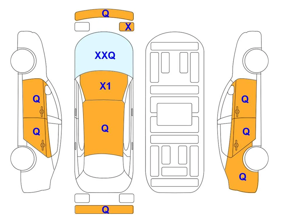 Схема кузова с отметками аукциона Lotte Auto Auction