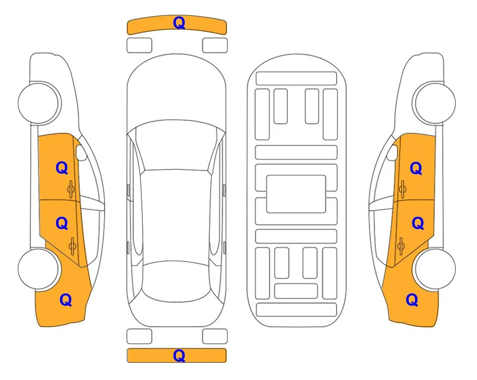 Схема кузова с отметками аукциона Lotte Auto Auction