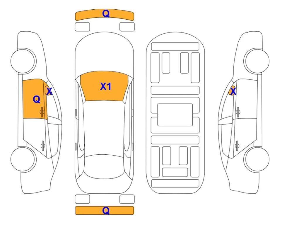 Body diagram with the marks of Lotte Auto Auction