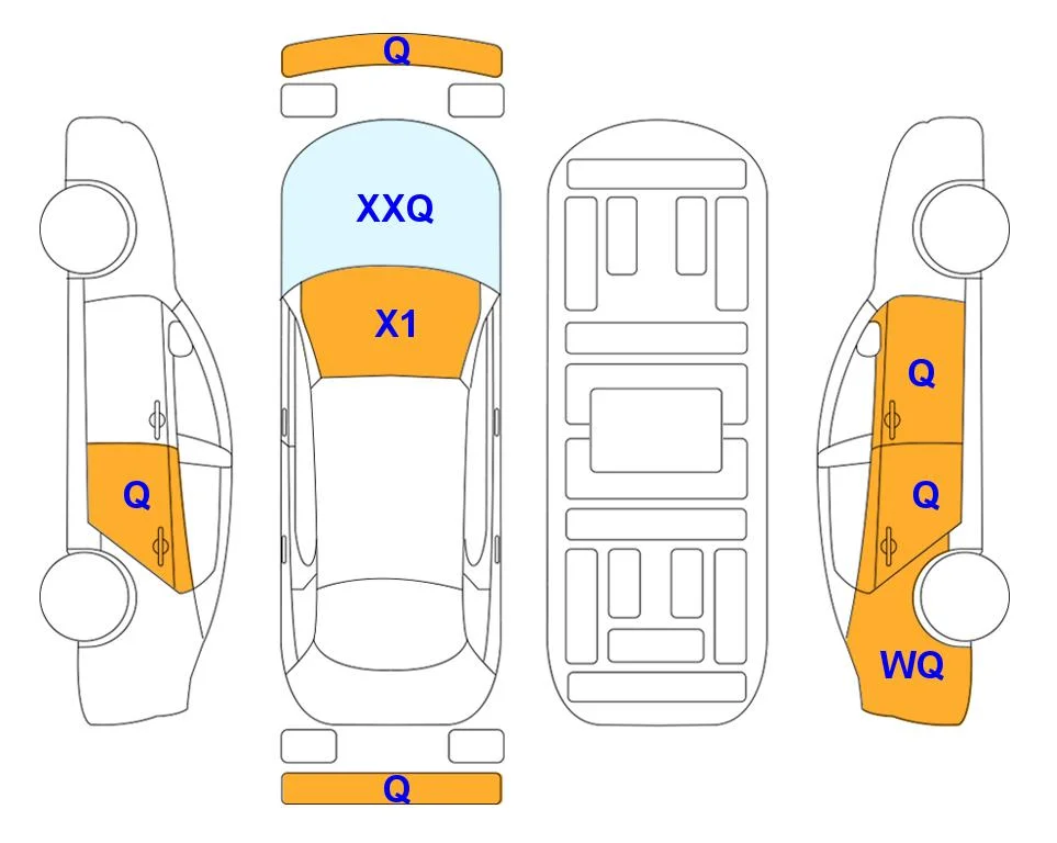 Body diagram with the marks of Lotte Auto Auction