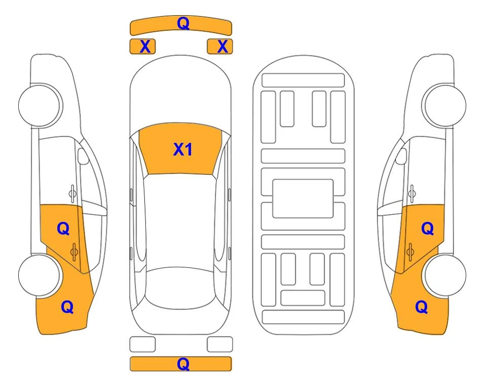 Схема кузова с отметками аукциона Lotte Auto Auction