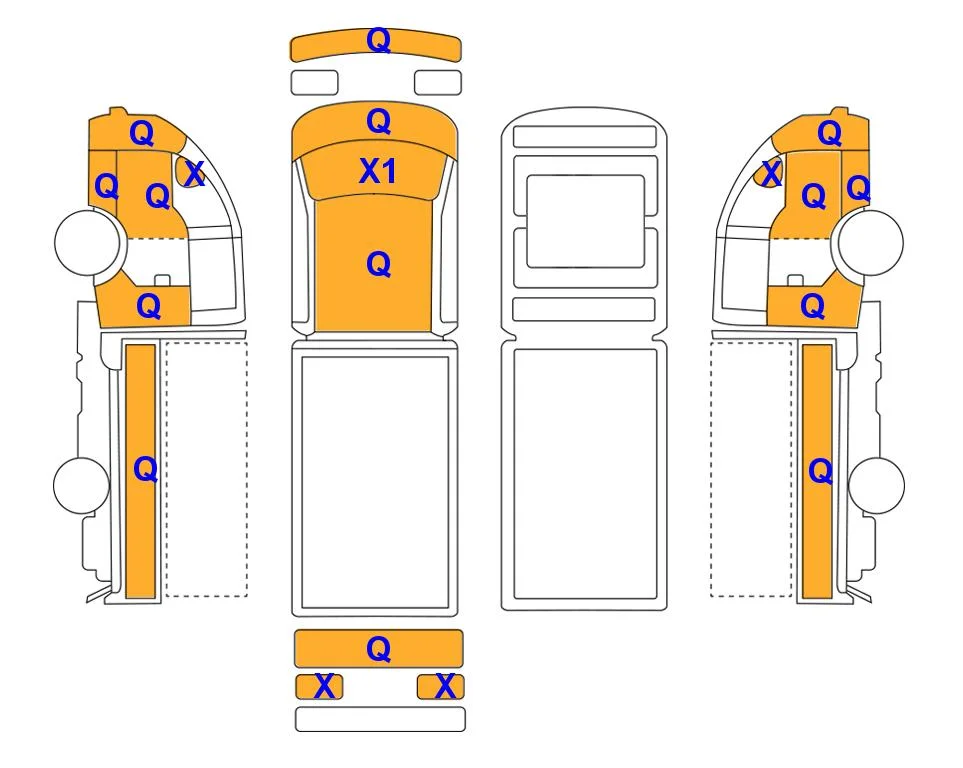 Body diagram with the marks of Lotte Auto Auction