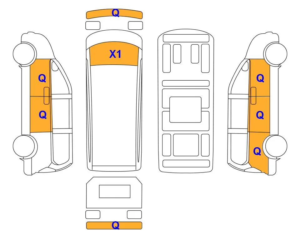 Body diagram with the marks of Lotte Auto Auction