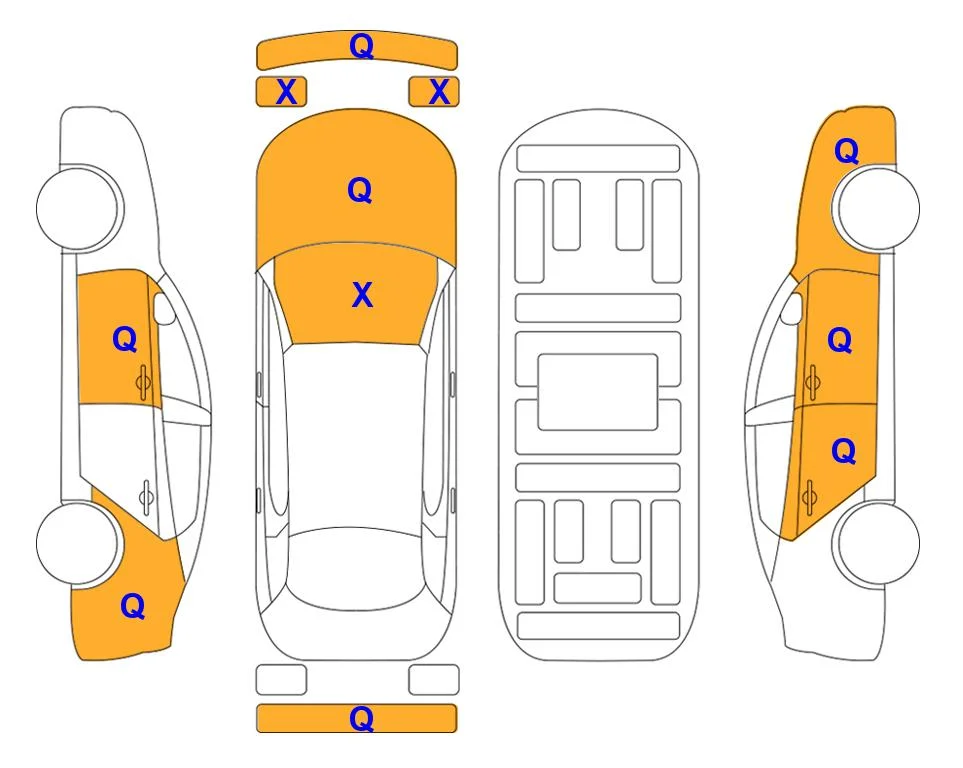 Body diagram with the marks of Lotte Auto Auction