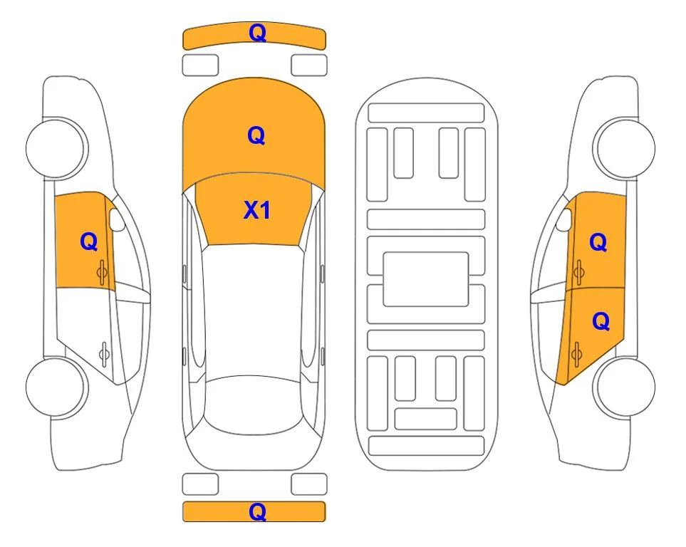 Схема кузова с отметками аукциона Lotte Auto Auction