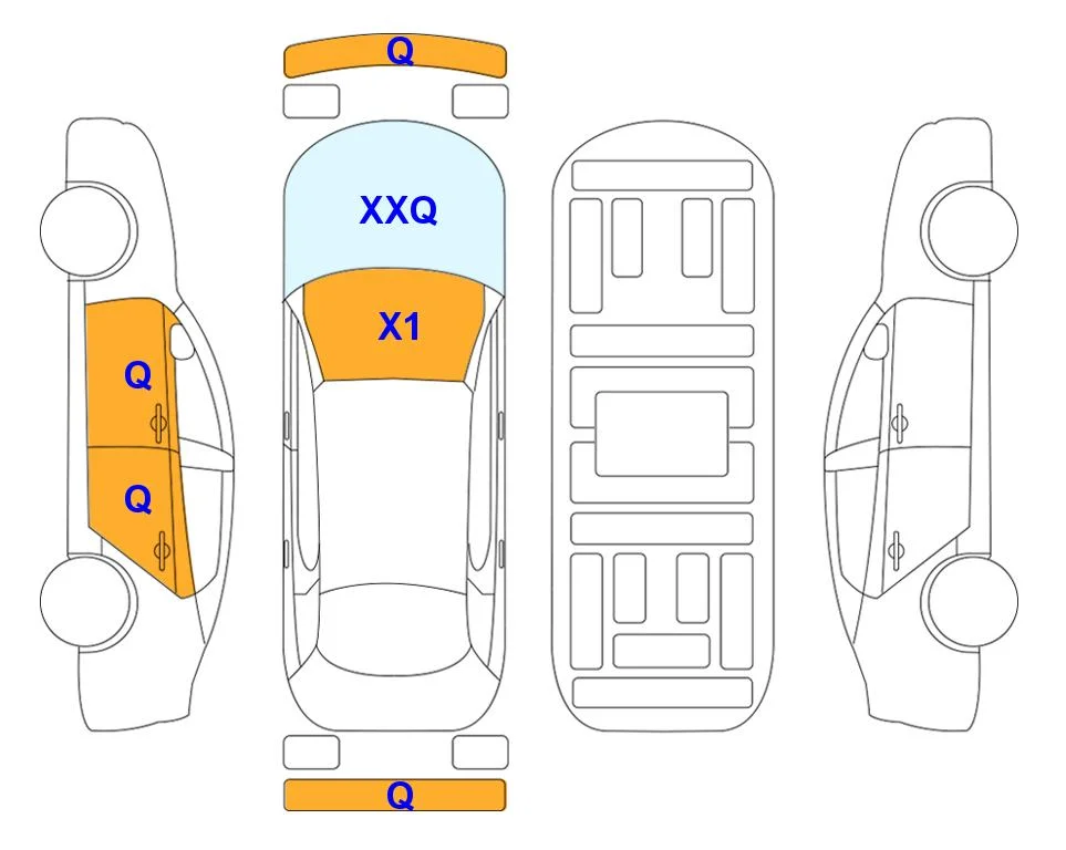 Схема кузова с отметками аукциона Lotte Auto Auction