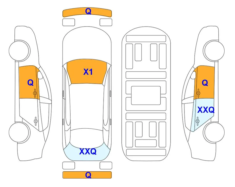 Схема кузова с отметками аукциона Lotte Auto Auction